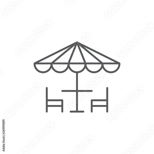 Terrace cafe vector icon concept  isolated on white background
