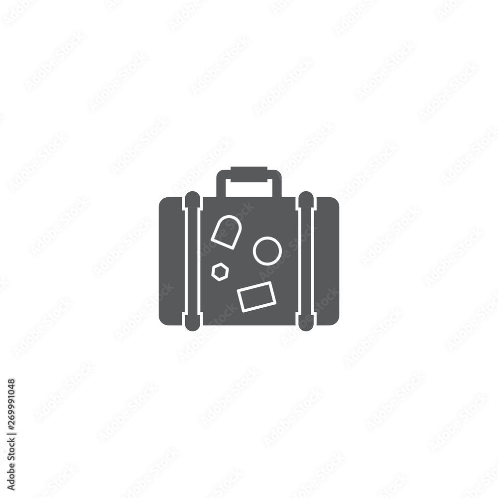 Travel suitcase vector icon concept, isolated on white background