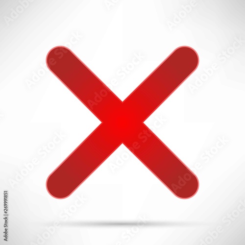 Delete icon - no sign, close symbol vector, cancel, wrong and reject ill