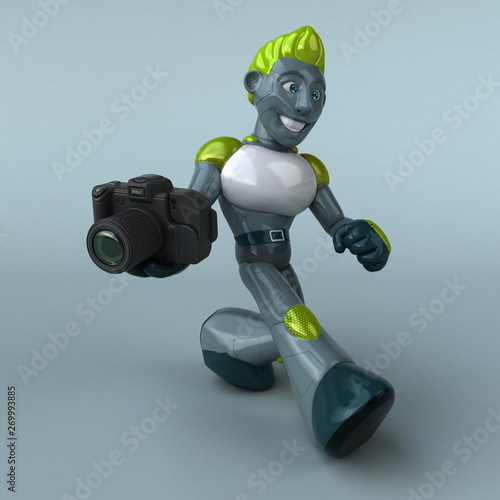 Green Robot - 3D Illustration © Julien Tromeur