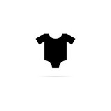 Baby clothing icon with shadow and with heart