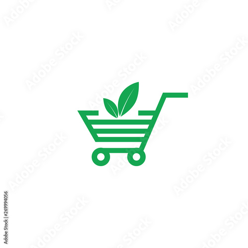 Eco shopping icon symbol. Vector eps10