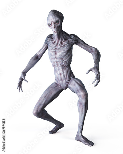 3d rendered illustration of an alien isolated on white