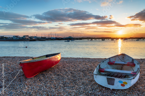 Boats on the mouth of the river Deben photo