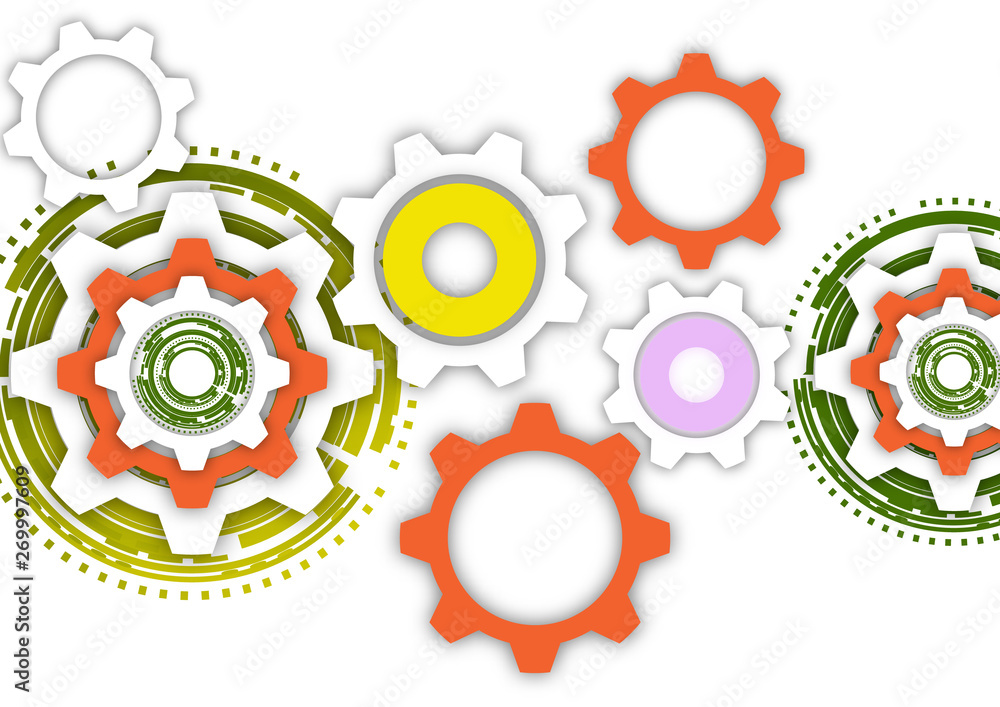 Technological colorful background with cogwheel, gears, cover template. Technological colorful background with cogwheel, gears, cover template.