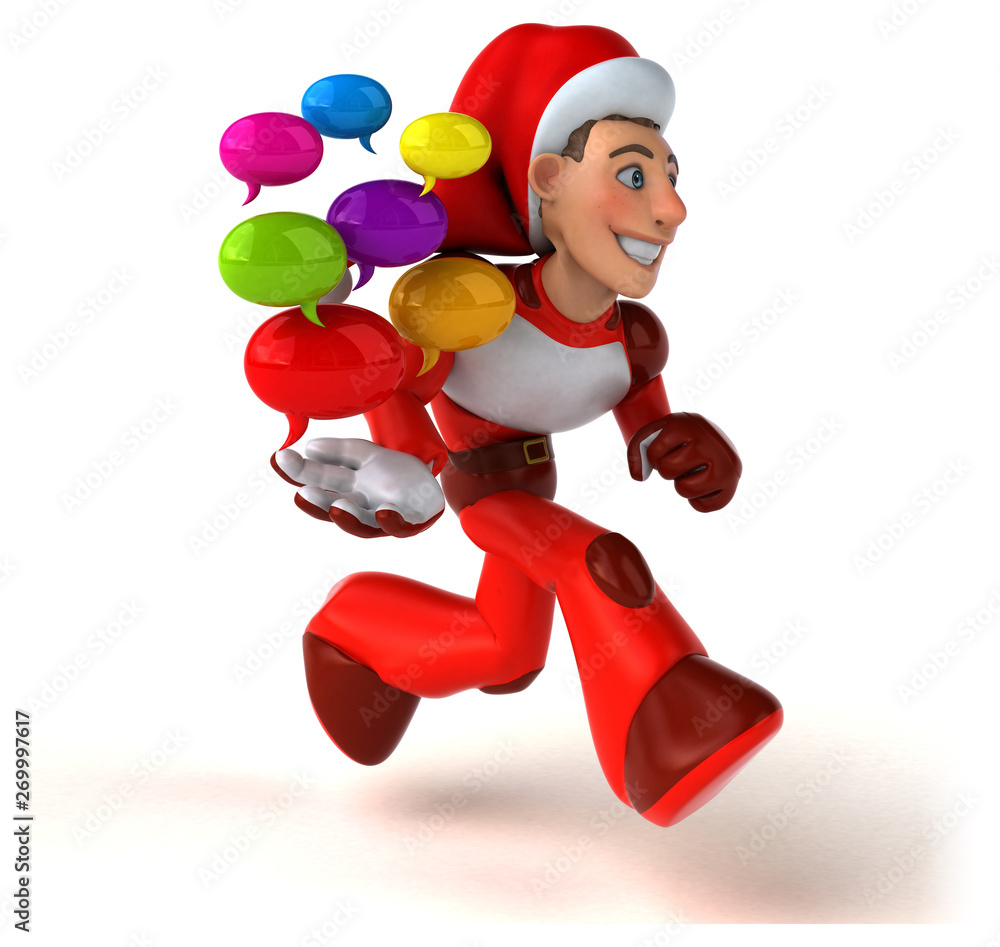 Fun Super Santa Claus - 3D Illustration Fun Super Santa Claus - 3D Illustration