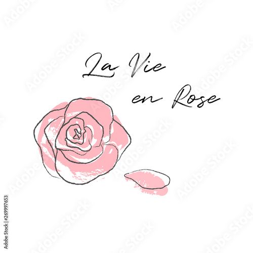 Rose card illustration with text vector