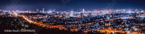 Thailand Hadyai City scape. city nighttime very beautiful place. take on mountain, panorama picture and soft focus