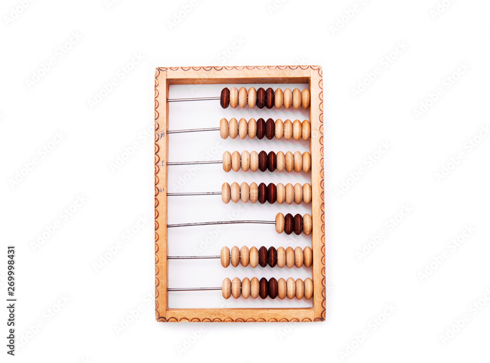 old wooden abacus isolated on a white background old wooden abacus isolated on a white background