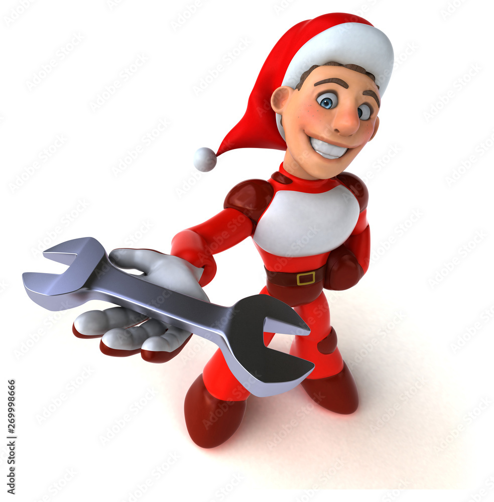 Fun Super Santa Claus - 3D Illustration Fun Super Santa Claus - 3D Illustration