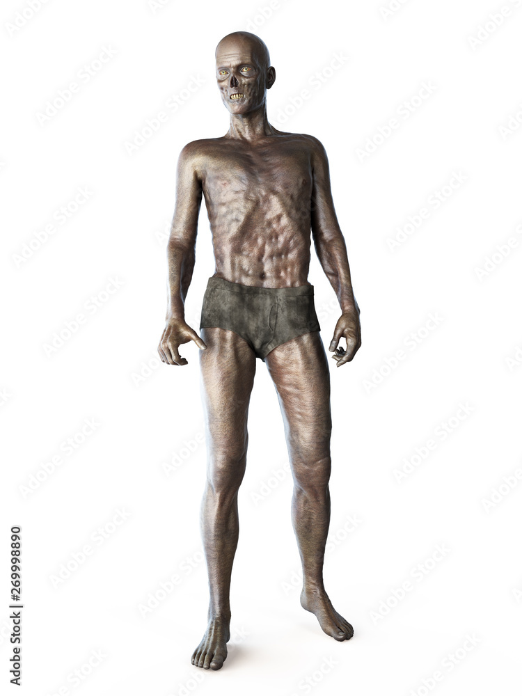 3d rendered illustration of a zombie isolated on white