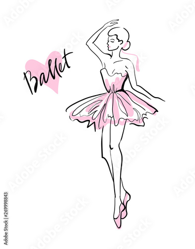 Ballerina cute fashion illustration vector