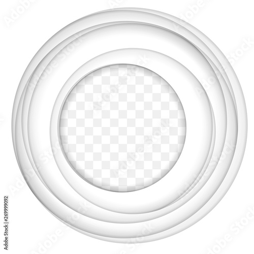 Vector White Paper Cut Background with Inner Shadow