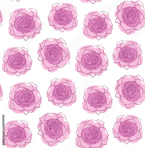 Pink rose pattern vector