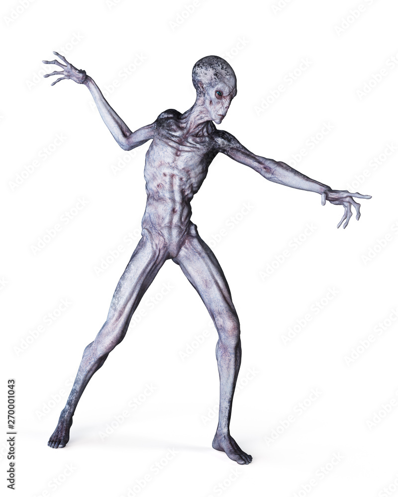 3d rendered illustration of an alien isolated on white