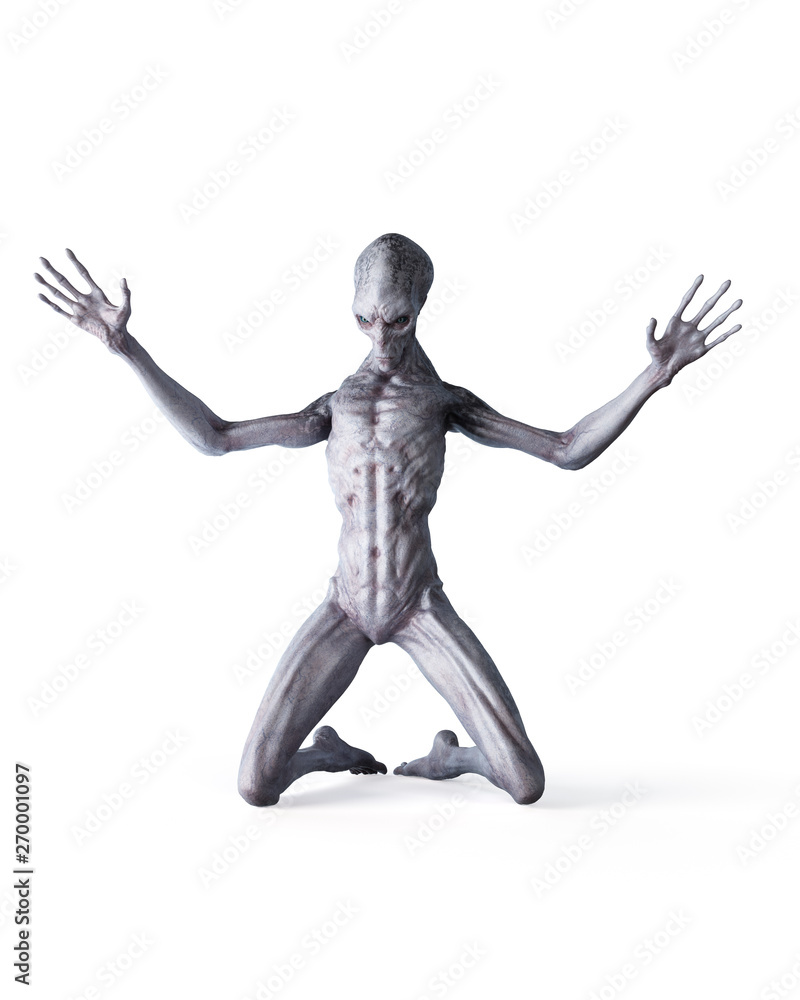 3d rendered illustration of an alien isolated on white 3d rendered illustration of an alien isolated on white