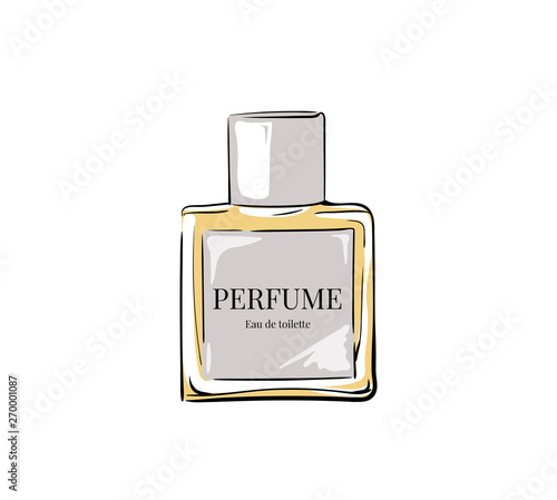 Perfume bottle fashion illustration vector handdrawn