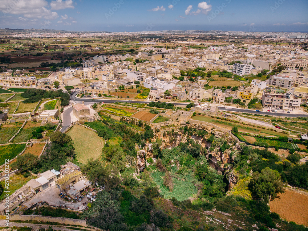 Maqluba, Qrendi egg in Malta. Aerial top view photo