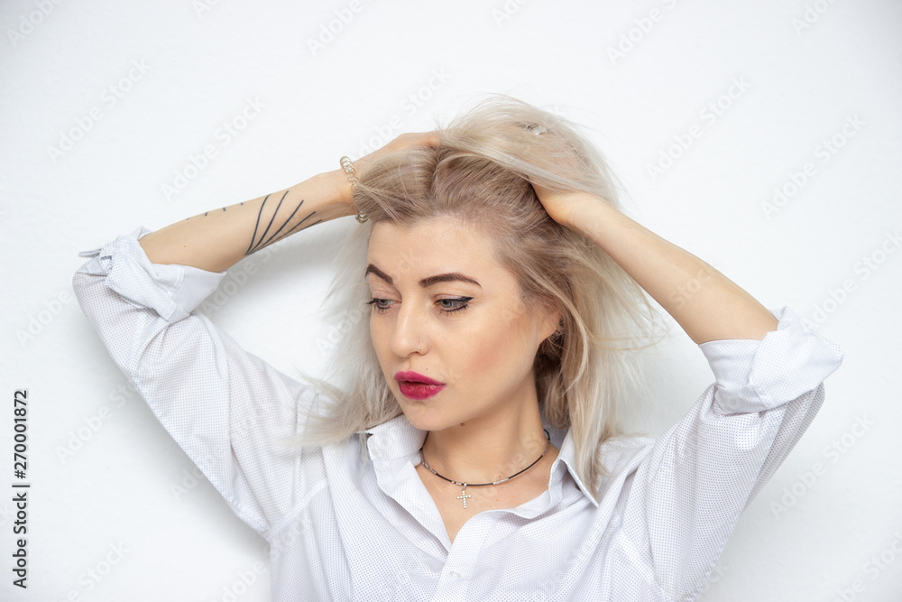 Horizontal portrait of a beautiful girl on a chair. Horizontal portrait of a beautiful girl on a chair.