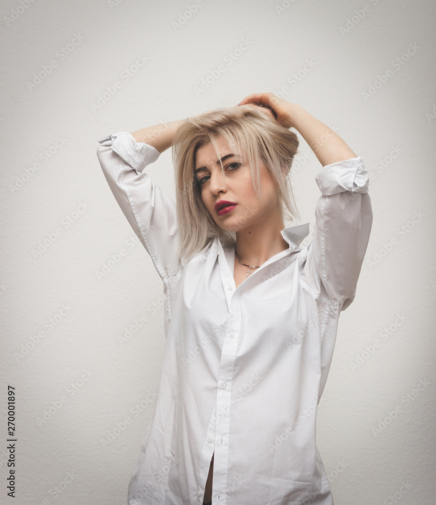 Horizontal portrait of a beautiful girl on a chair. Horizontal portrait of a beautiful girl on a chair.