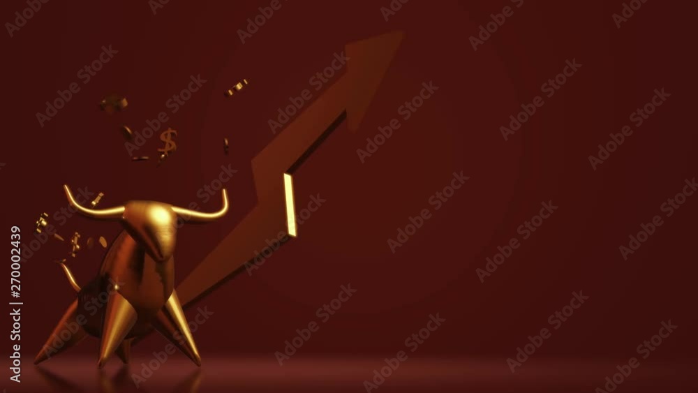The 3d rendering gold bull for business content. The 3d rendering gold bull for business content.