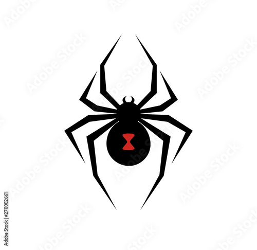 Black widow spider logo vector illustration
