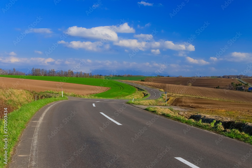 北海道　絶景の田舎道