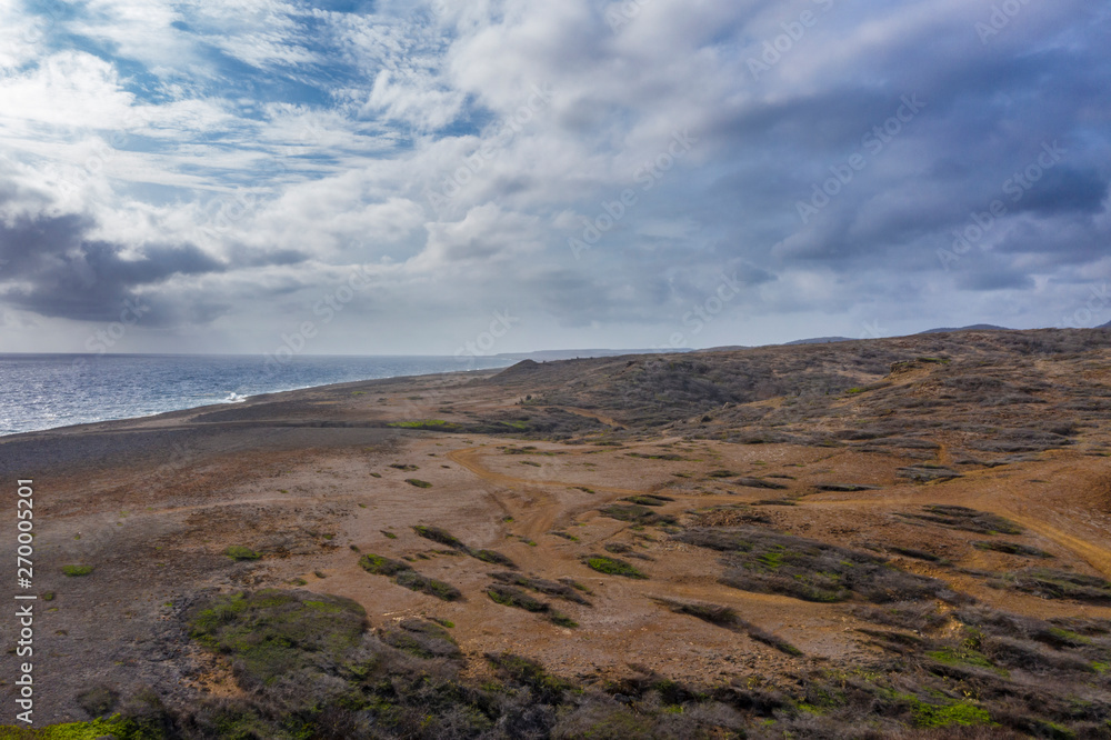 Aerial view over western tip of Curaçao/Caribbean /Netherland Antilles