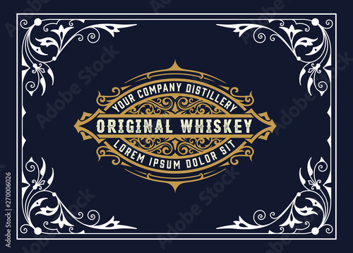 Liquor label with design elements