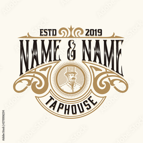 Vintage Pub logo. Vector layered