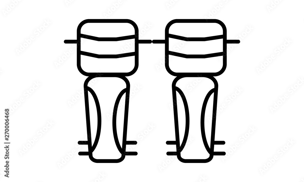 Shin guards icon for sports and protective gear Shin guards icon for sports and protective gear