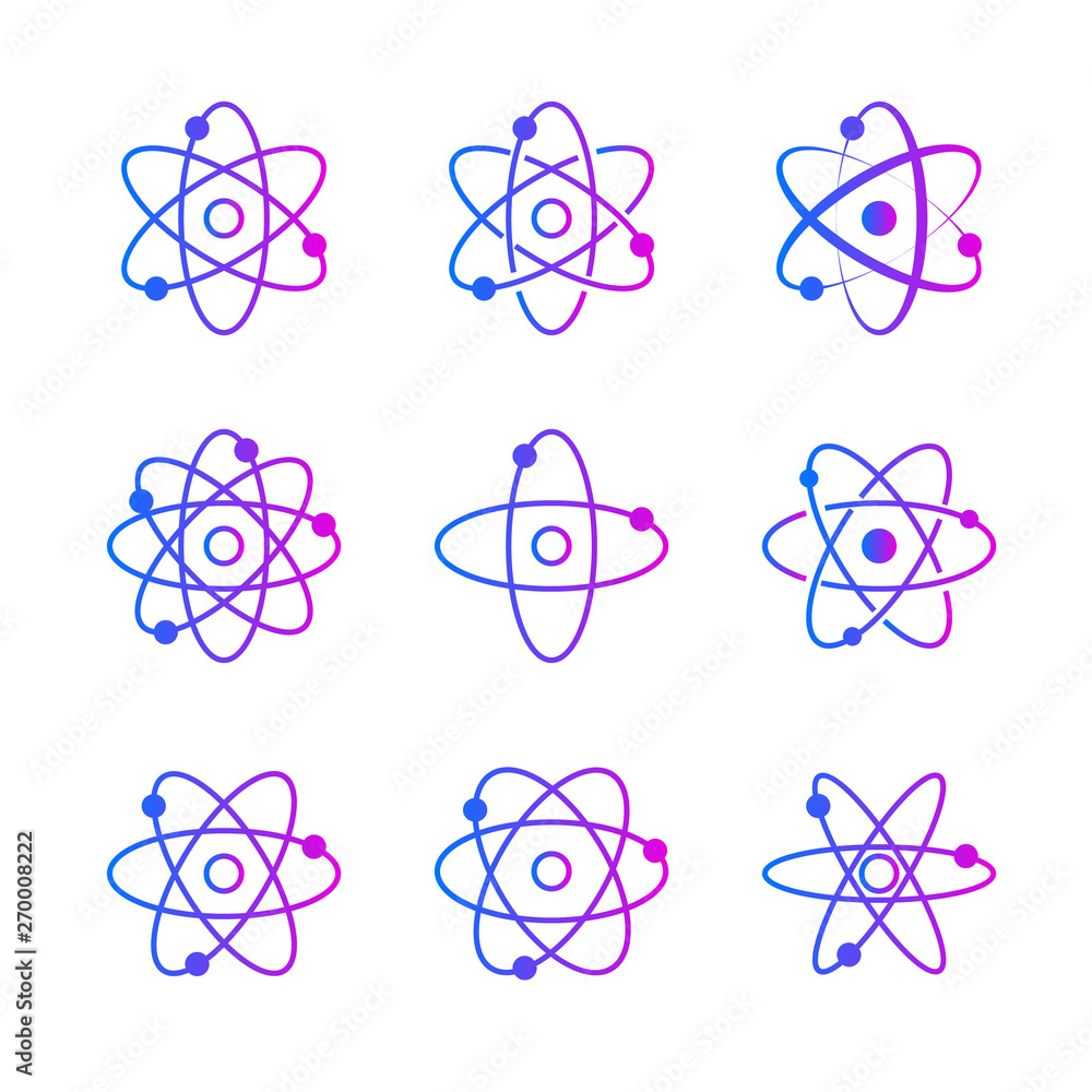 Collection of atomic orbitales on white background Stock Vector Adobe