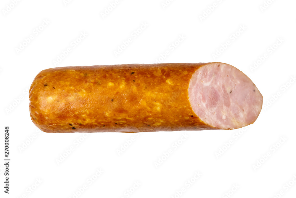 Smoked sausage isolated on white background Smoked sausage isolated on white background
