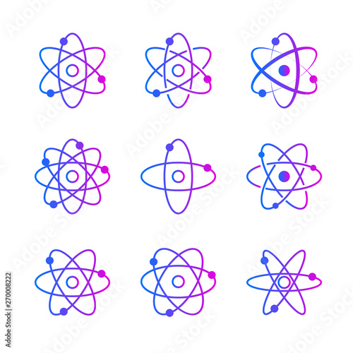 Collection of atomic orbitales on white background