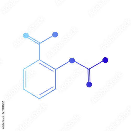 Aspirin vector icon on white background, acetylsalicylic acid