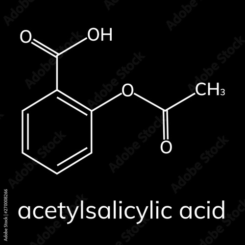 Aspirin vector icon on dark background, acetylsalicylic acid