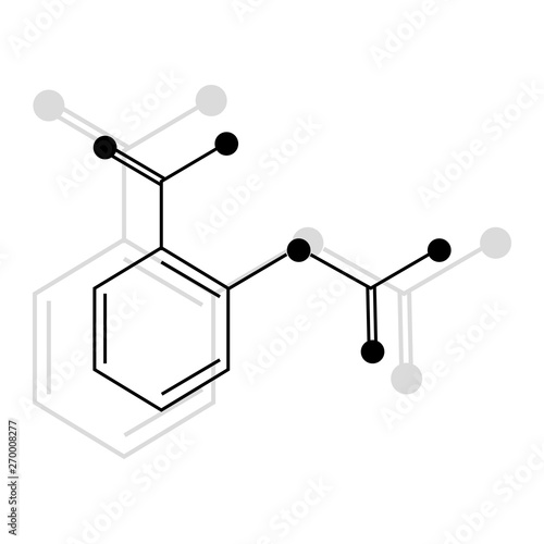 Aspirin vector icon on white background, acetylsalicylic acid