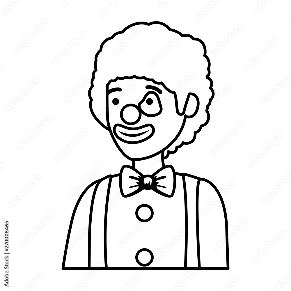 circus clown comic character vector illustration