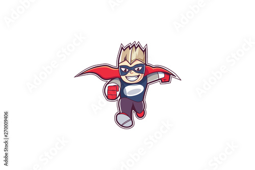 superhero running, superhero in mask, superman in running. -  vector