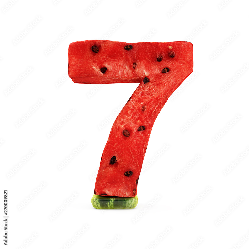 lon Numbers isolated on white background (Number 7) lon Numbers isolated on white background (Number 7)