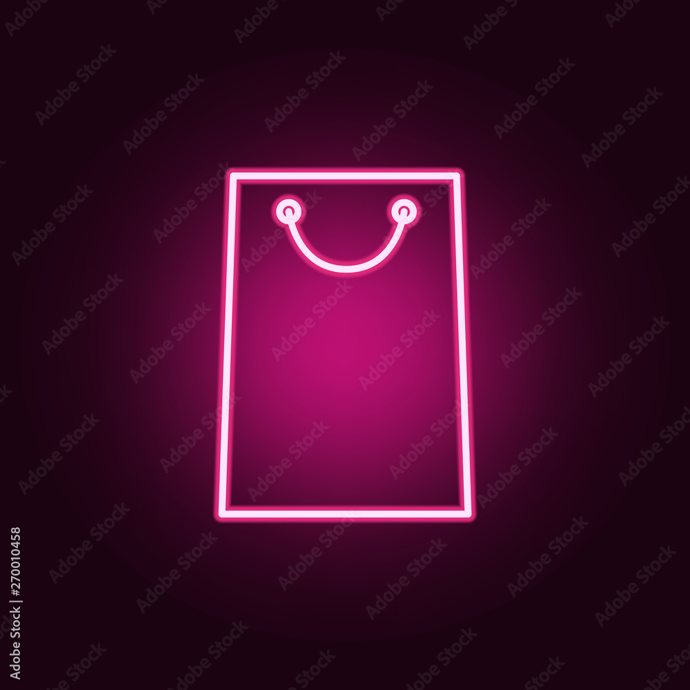 shopping bag neon icon. Elements of web set. Simple icon for websites, web design, mobile app, info graphics shopping bag neon icon. Elements of web set. Simple icon for websites, web design, mobile app, info graphics