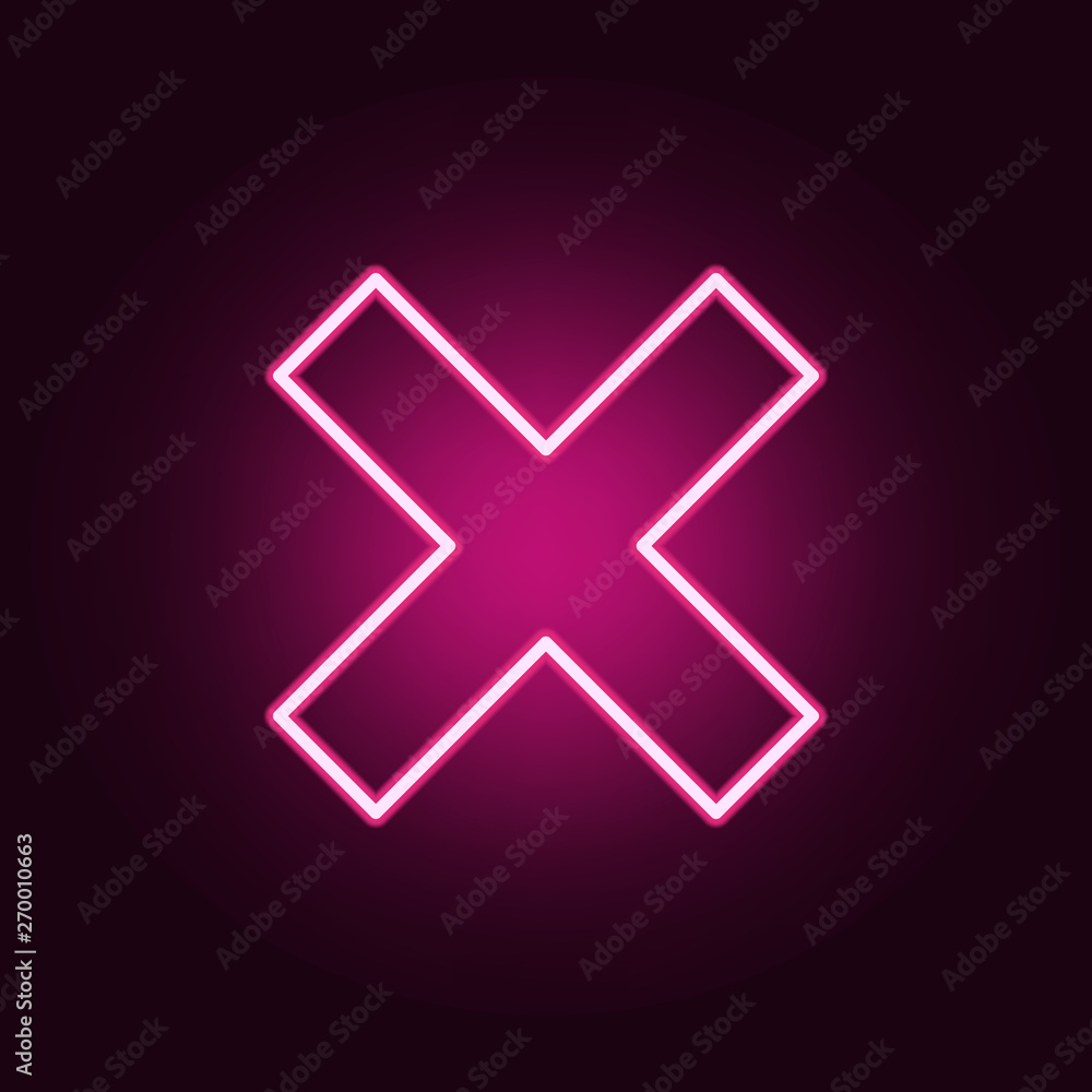multiplication sign neon icon. Elements of web set. Simple icon for websites, web design, mobile app, info graphics multiplication sign neon icon. Elements of web set. Simple icon for websites, web design, mobile app, info graphics