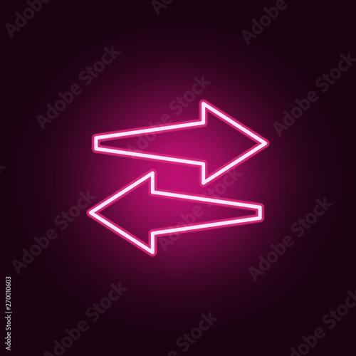 arrows of different directions neon icon. Elements of web set. Simple icon for websites, web design, mobile app, info graphics