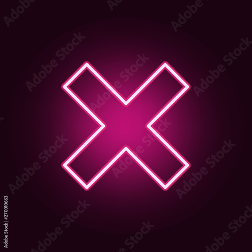 multiplication sign neon icon. Elements of web set. Simple icon for websites, web design, mobile app, info graphics