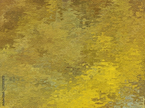 Abstract gradient background with yellow  ocher  beige and brown paint stain. Grunge textured surface.