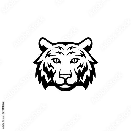 Fototapeta Naklejka Na Ścianę i Meble -  Tiger head logo black tattoo style