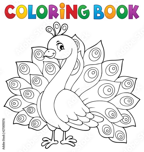 Coloring book peacock theme 1