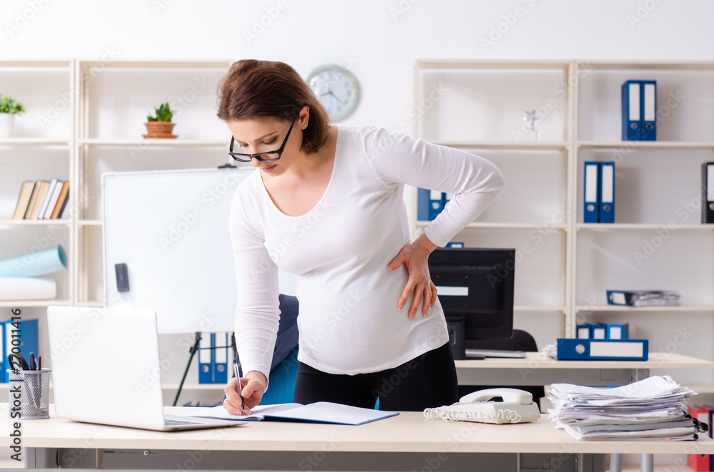 Experienced female employee working in the office Experienced female employee working in the office