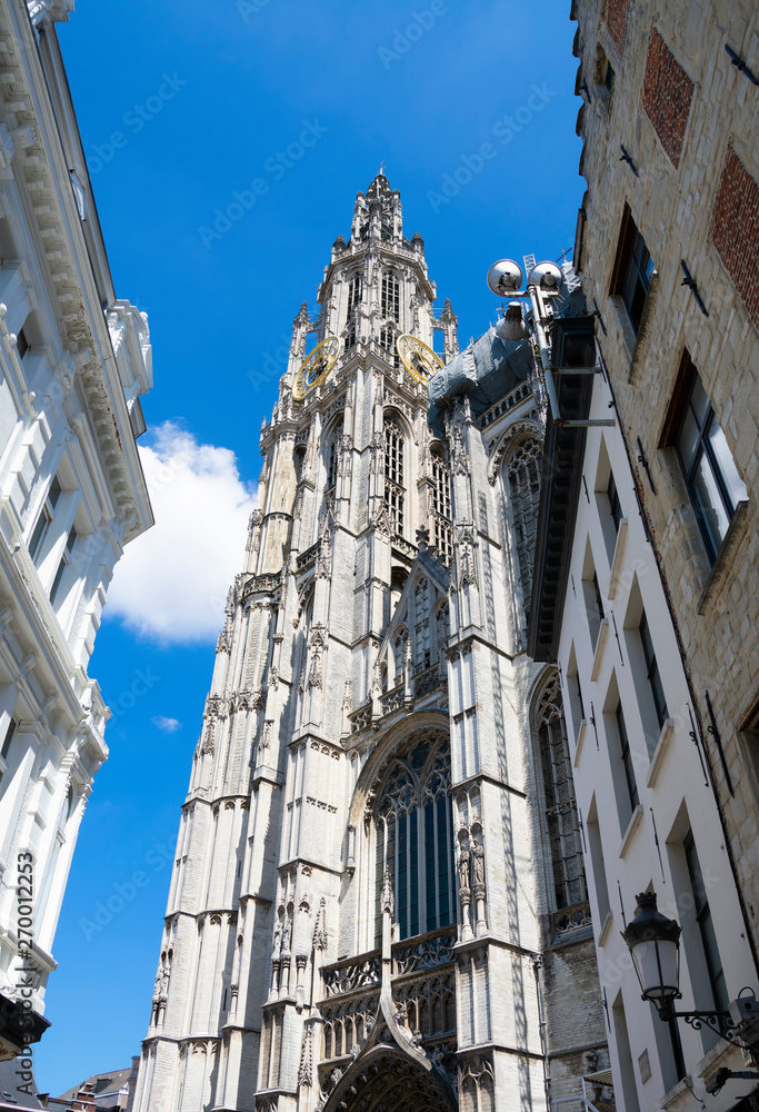 Obraz premium The Cathedral of Antwerp Photo taken from the lowest point all the way up