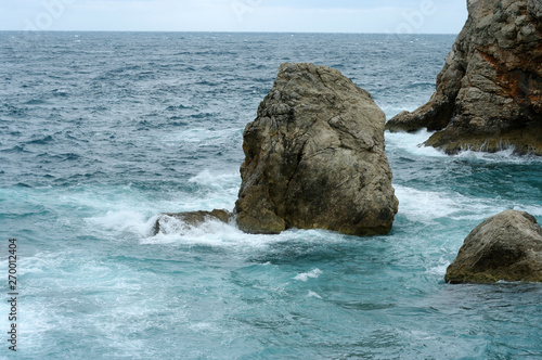 Rocher dans l'eau turquoise de l'Adriatique